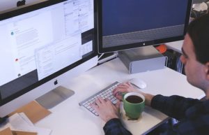 person working on desktop